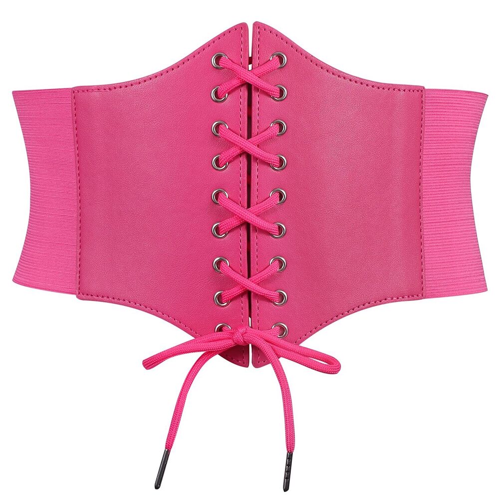 6569 Women’s Elastic Costume Waist Belt Lace-up Tied Waspie Halloween